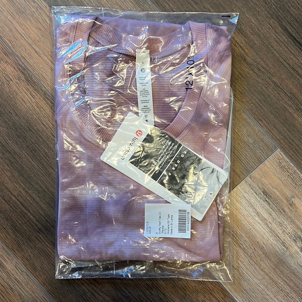 🍋Lululemon Swiftly Tech Tee 2.0 Marble Dye Vintage Plum in Sz 6